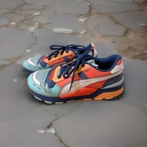 Puma RS 2.0 Mens Size 12 Running Shoes Orange Blue Whi Athletic Trainer Sneakers